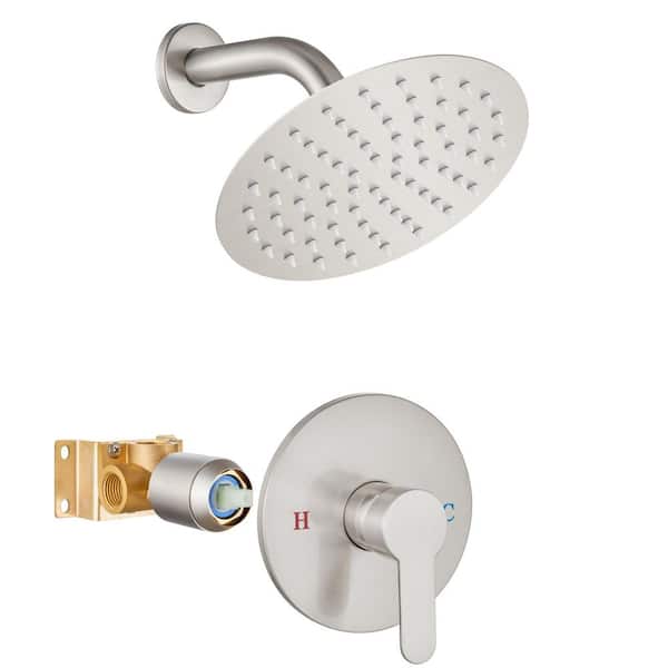 Unbranded Single Handle 1-Spray Shower Faucet 1.24 GPM with Female Threads Valve in Brushed Nickel