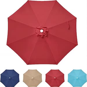 9 ft. Patio Umbrella Outdoor Table Market Yard Umbrella Replacement Top Cover in Red