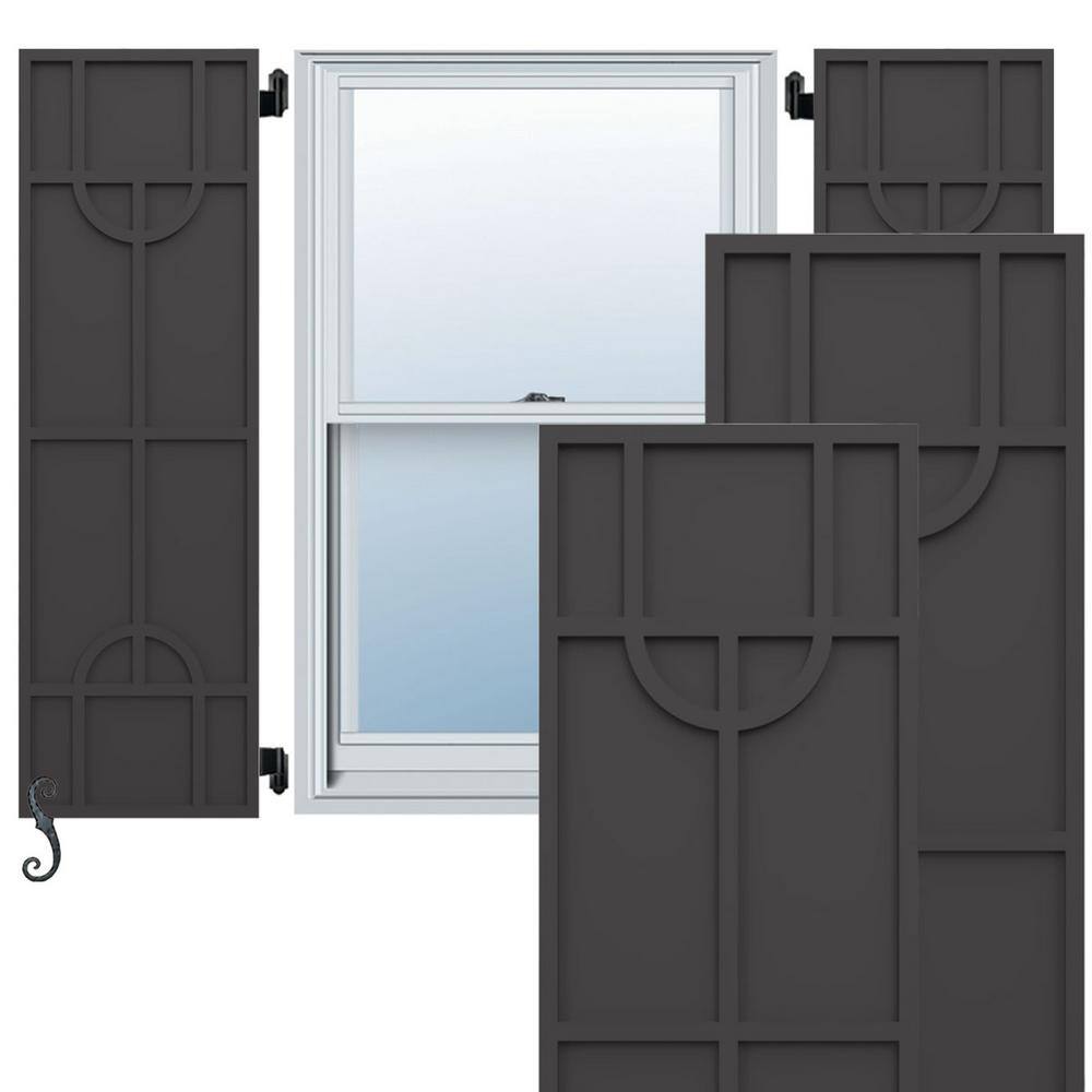 EnduraCore Nordic Modern Style 15-in W x 44-in H Raised Panel Composite Shutters Pair in Shadow Mountain price history on PriceWatchPro