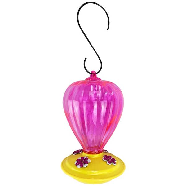 Red Carpet Studios Hummingbird Feeder Pink with Yellow Base