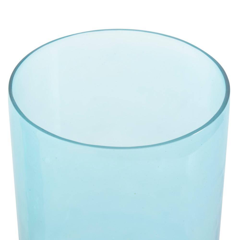 Azure Blue Glass Round Table Vase Set