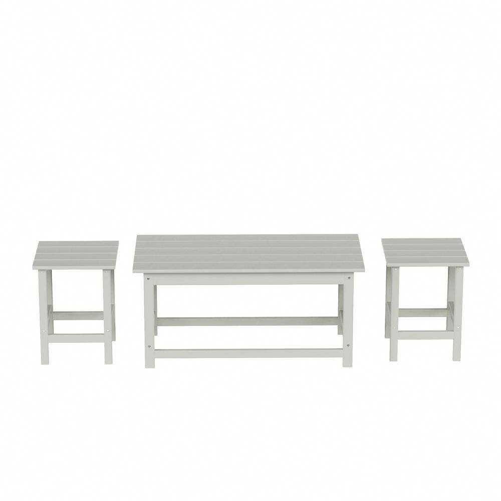 Mason 3-Piece Sand Poly Plastic Outdoor Patio UV Resistant Coffee and Side Table Set price history on PriceWatchPro