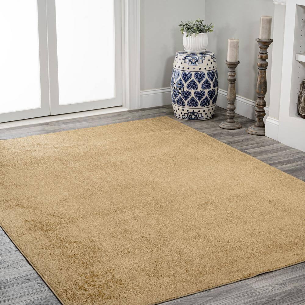 Twyla Yellow Low-Pile Machine-Washable Area Rug 5' x 8'