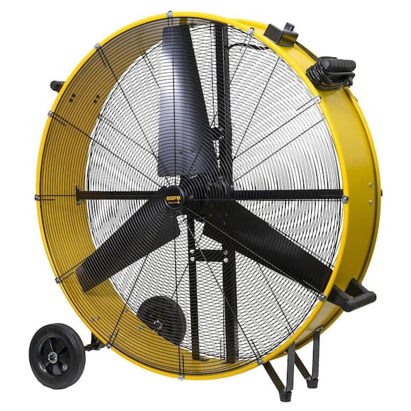 42 in. 2 Fan Speeds Industrial Drum Fan Heavy Duty Metal Floor Fan In Black for Commercial Factory Warehouse Garage
