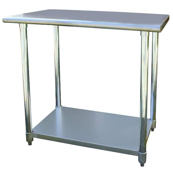 Sportsman 36 in. Stainless Steel Kitchen Utility Table with Bottom Shelf