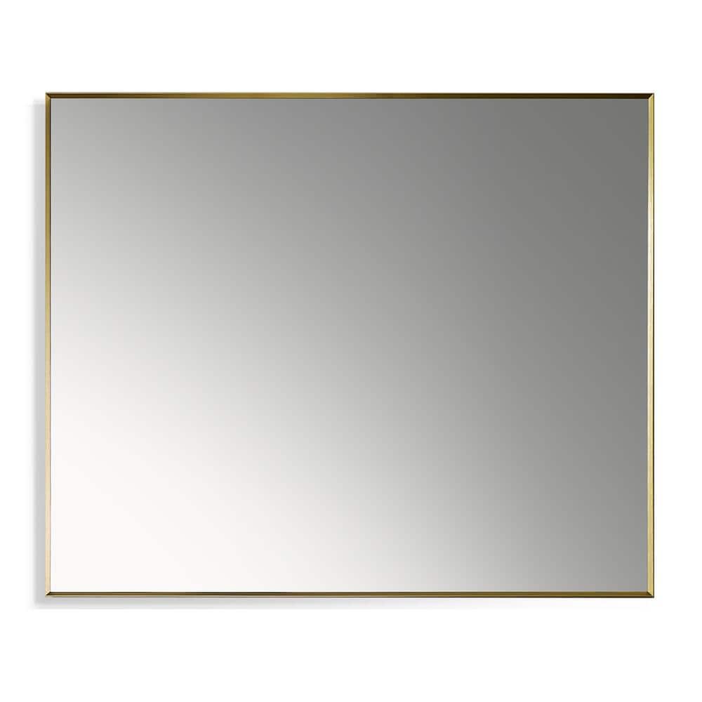 Elegant Rectangular 36" Brushed Gold Aluminum Vanity Mirror