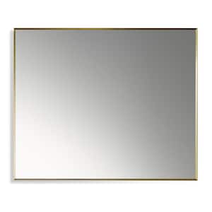Sassi 36 in. W x 30 in. H Small Rectangular Aluminum Framed Wall Bathroom Vanity Mirror in Brushed Gold
