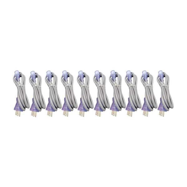 10 ft. 18 / 3 Hospital Grade AC Power Cord Indoor (NEMA 5-15PHG to IEC-60320-C13) Gray 10-Pack