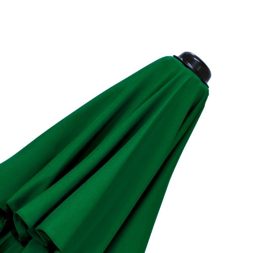 Hunter Green 9-Foot Steel Market Patio Umbrella with Tilt