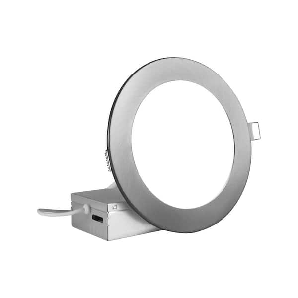 NICOR RELS Round 6 in. Nickel Selectable IC-Rated Integrated LED Recessed Downlight Trim Kit