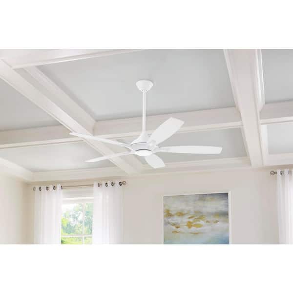 Home Decorators Collection Petersford 56 in. Integrated LED Indoor White Ceiling Fan with Light Kit and Remote Control