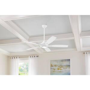 Petersford 56 in. Integrated LED Indoor White Ceiling Fan with Light Kit and Remote Control