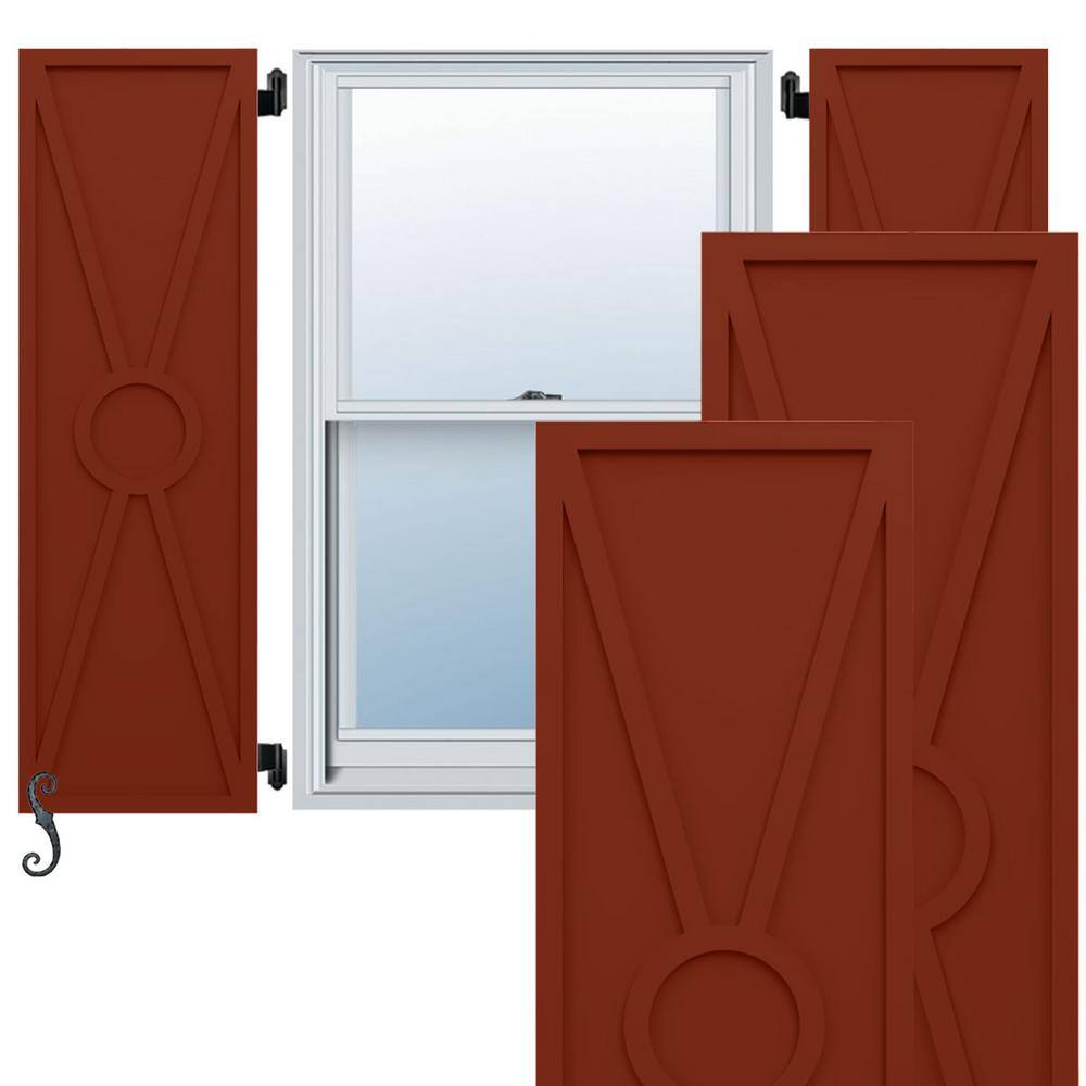 EnduraCore Santa Fe Modern Style 12-in W x 46-in H Raised Panel Composite Shutters Pair in Pepper Red price history on PriceWatchPro