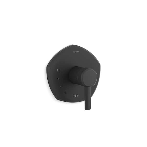 KOHLER Occasion Lever 1-Handle Tub and Shower Faucet Trim in Matte Black with Pressure-balancing Technology