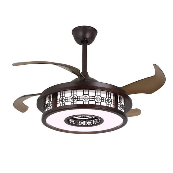 42 in. Indoor Brown Classical 6-Speed Reversible Ceiling Fan with Adjustable White Integrated LED and Remote