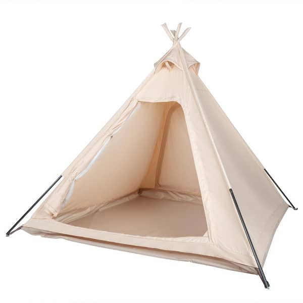 Winado Cotton White Mesh Triangle Camping Tent 334264638632 - The Home Depot