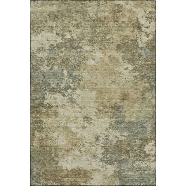 Mayfield Premium Machine Washable Abstract AMF2363 Wheat 10 ft. x 14 ft. Area Rug