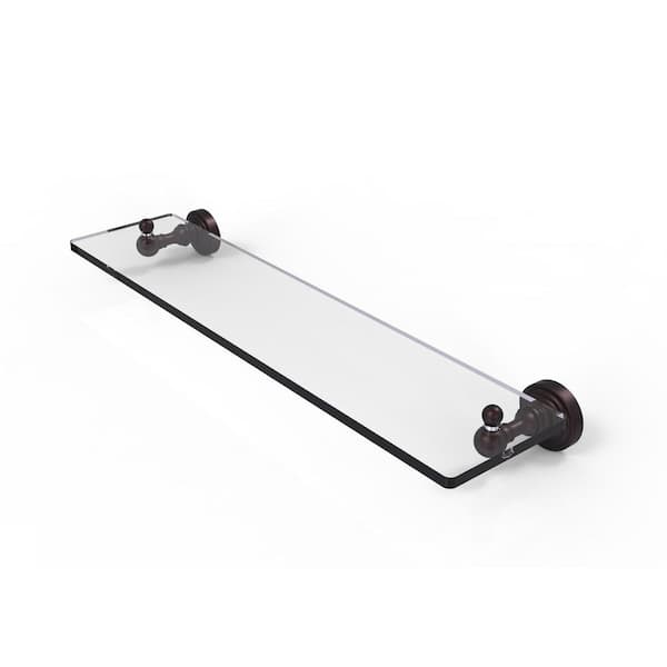 Allied Brass Waverly Place Collection 22 in. Glass Vanity Shelf with Beveled Edges in Antique Bronze