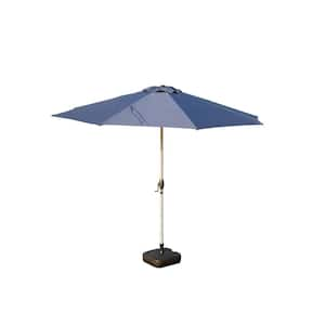 10 ft. Aluminium Market Patio Table Umbrella in Navy Blue with Push Button Tilt and Crank