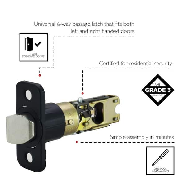 Design House Universal Polished Brass 6-way Replacement Passage or Privacy  Latch in the Door Latch Bolts department at