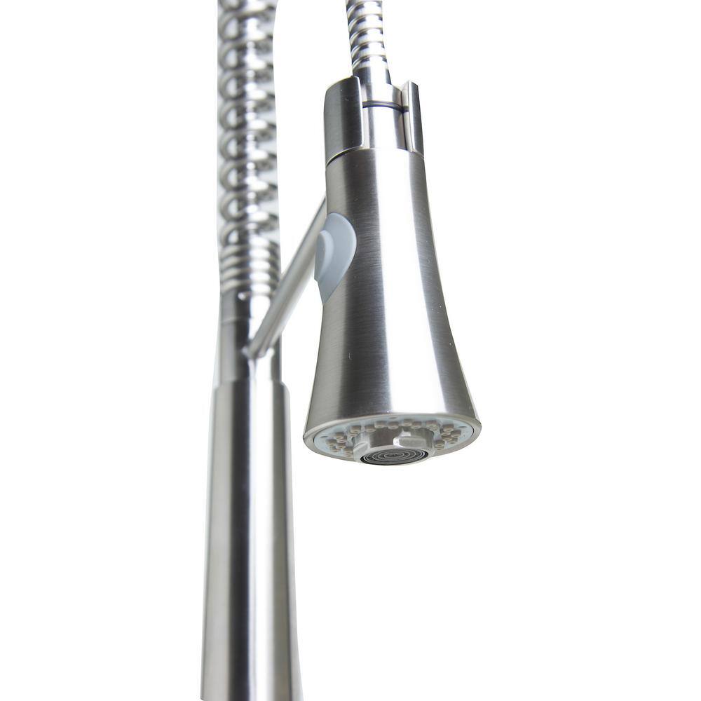 Stainless Steel Commercial Spring Kitchen Faucet with Pull Down Spray