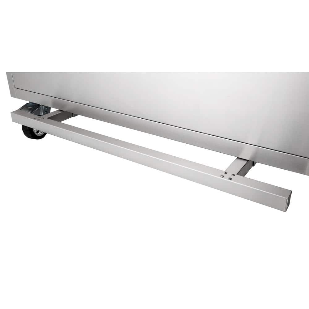 Casa Nico's All-Metal 48'' Stainless Steel (Grade 304) Freestanding Fully Sealed Bar Cabinet with Heavy Duty Locking Casters & Adjustable Bar Top