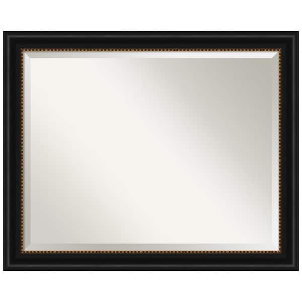 Amanti Art Manhattan Black 32 in. H x 26 in. W Framed Wall Mirror