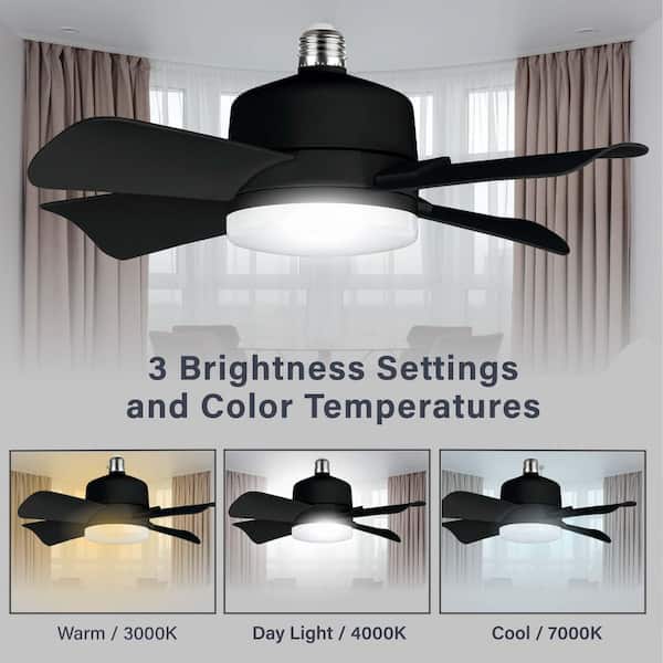 Bell + Howell 15.7 in. Indoor Matte Black Ceiling Fan with Remote