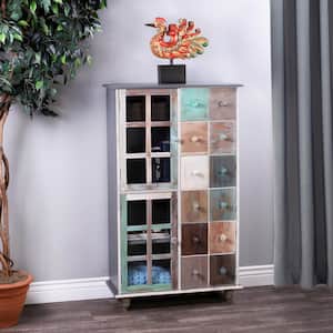 Boise Multi-Color 53 in. H 31.5 in. W Accent Storage Cabinet with 2 Drawers, 3 Doors Painted Wood