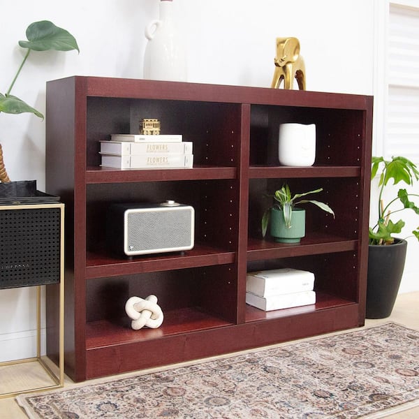 Concepts In Wood 36 in. Cherry Wood 6-shelf Standard Bookcase with