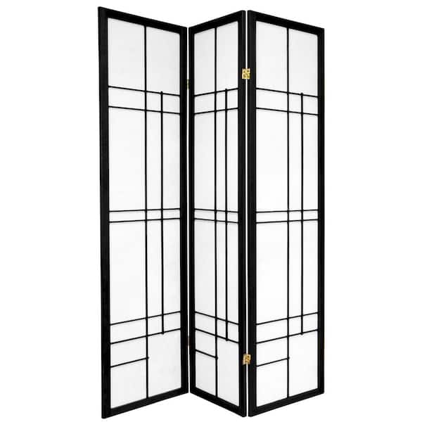 6 ft. Black 3-Panel Room Divider