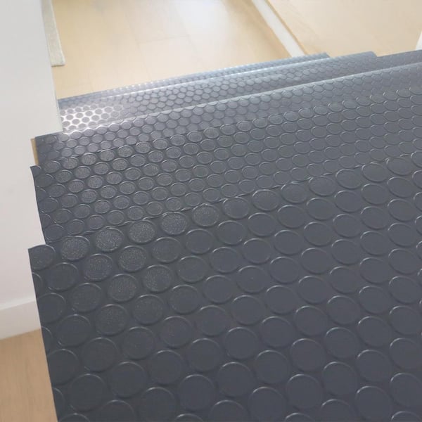 Coin-Grip Vinyl Step Mats - 2mm x 48"x 10" - Gray (6pack)