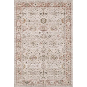 Adela Ivory/Red 9 ft. x 12 ft. Bohemian Moroccan Area Rug