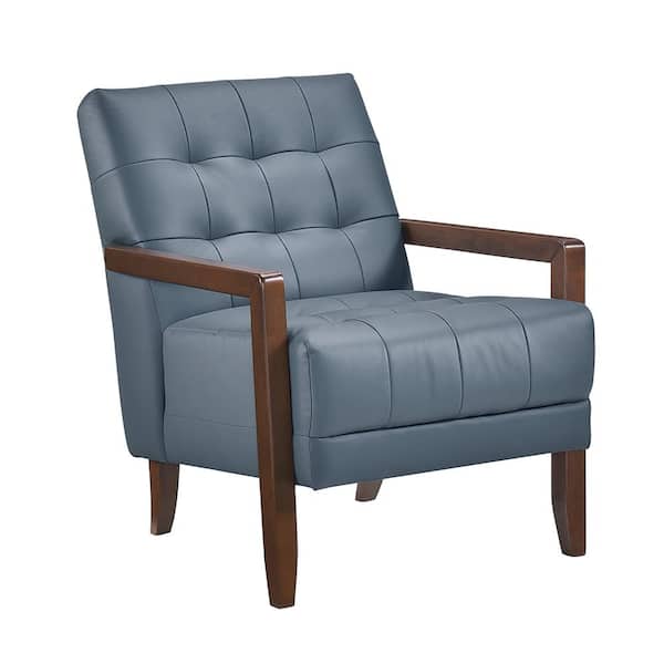 Saratoga Blue Leather Upholstery Accent Chair