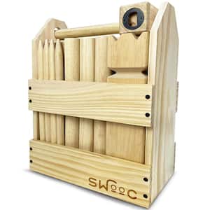 Kubb Yard Game Set - Premium Hardwood Viking Chess Set w/Wood Crate - for Adults & Kids - Backyard Size Kubb Game