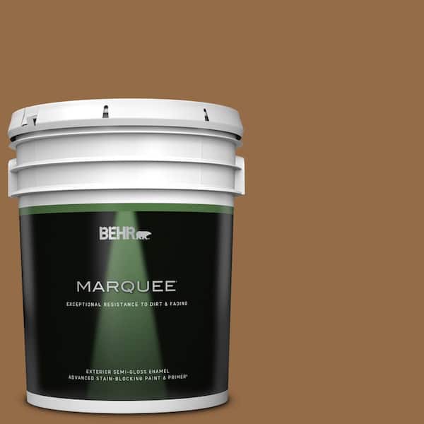 BEHR MARQUEE 5 gal. #S260-7 Nugget Gold Semi-Gloss Enamel Exterior Paint & Primer