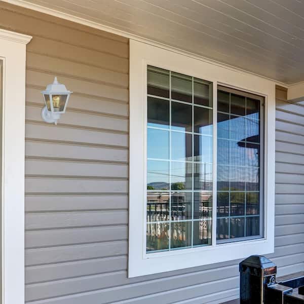 White Hardwired Outdoor Coach Light Sconce with Clear Seedy Glass