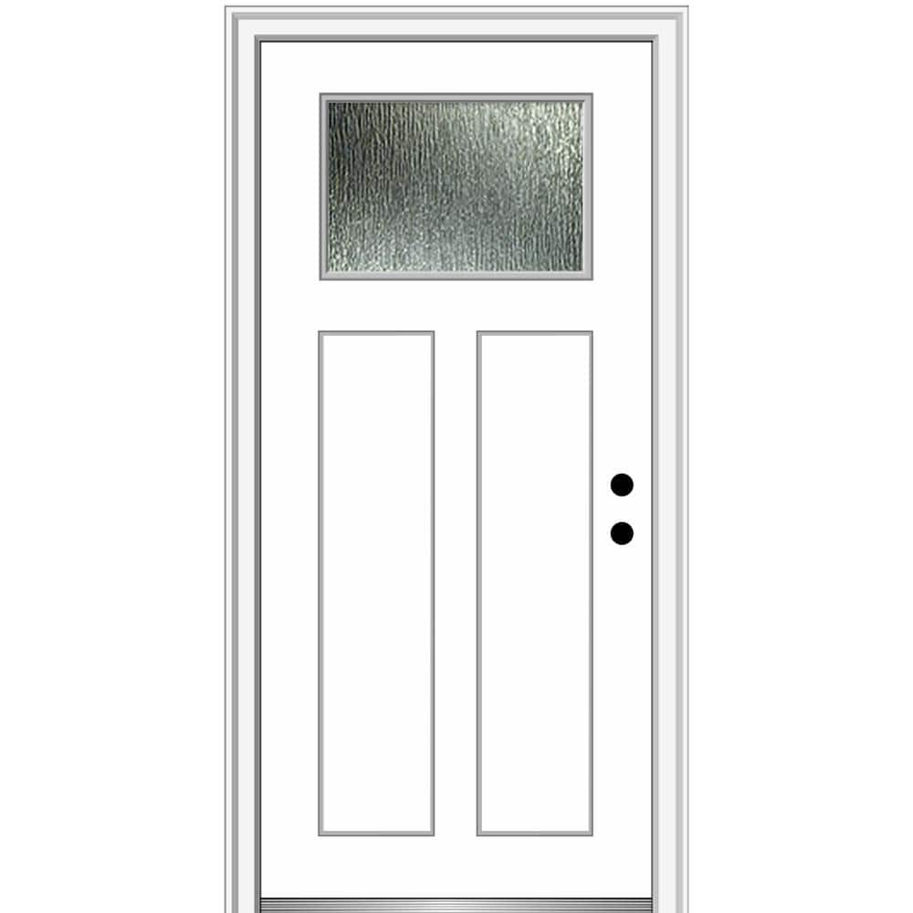 Rain Glass 36 in. x 80 in. Left-Hand Inswing Primed Fiberglass Prehung Front Door on 4-9/16 in. Frame price history on PriceWatchPro