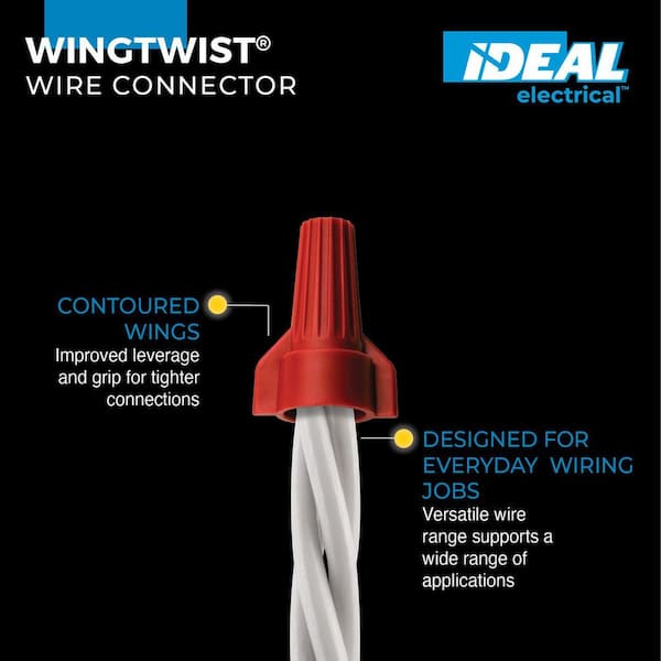 WingTwist Wire Connector, Red, Bag of 500