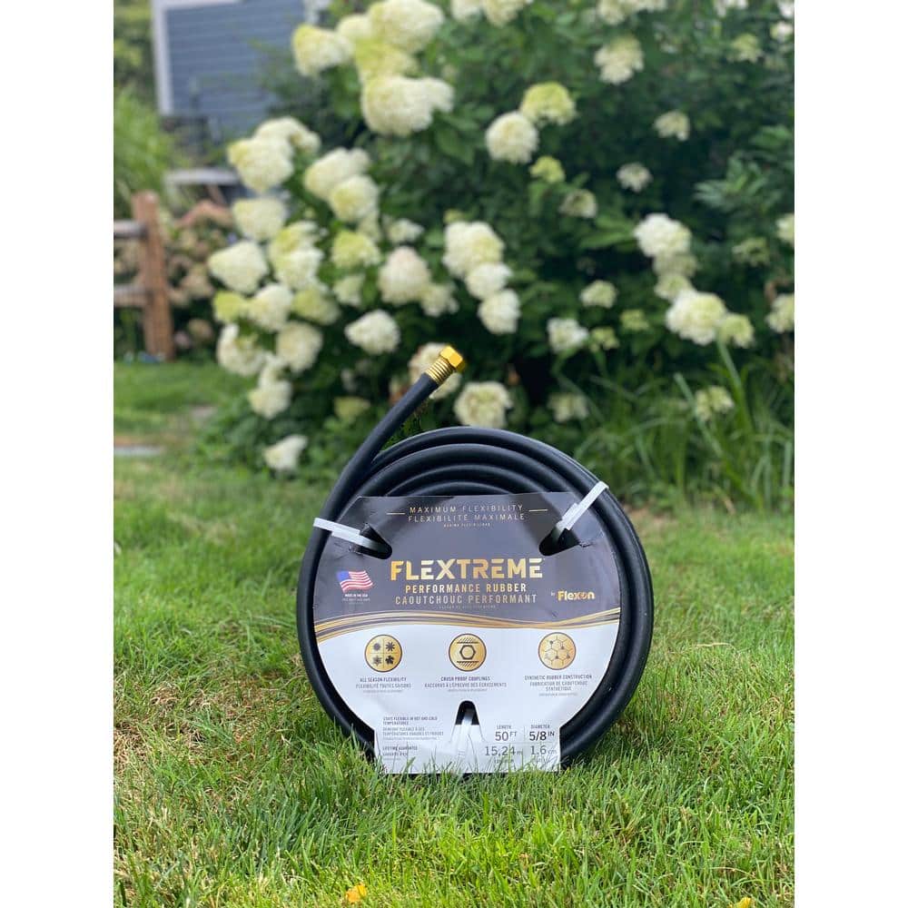 Flexon Flextreme 50ft Black Synthetic Rubber Garden Hose