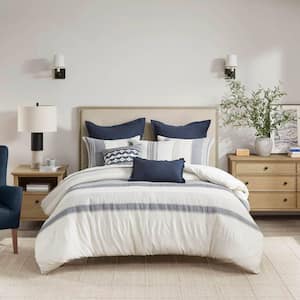 Murphy 8-Piece Blue Cotton Full/Queen Comforter Set