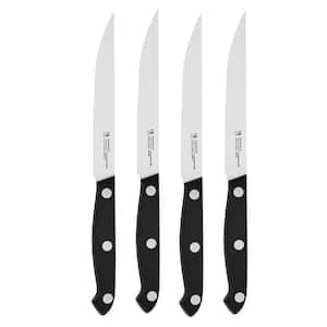 Prime 4.5in Stainless Steel Partial Tang serrated edge Steak Knife with Plastic handle, set of 4