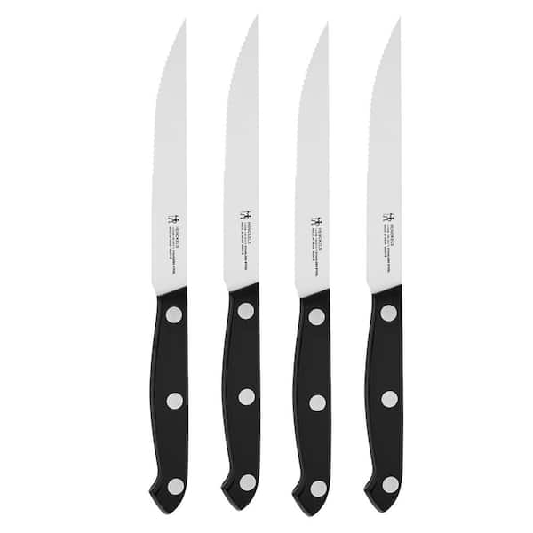 Henckels Prime 4.5in Stainless Steel Partial Tang serrated edge Steak Knife with Plastic handle, set of 4