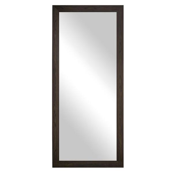 Rayne Mirrors Modern Rustic (48 in. W x 33 in. H) Black Walnut MDF Wide Rectangle Mirror