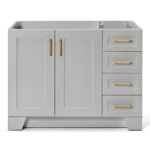 Taylor 42 in. W x 21.5 in. D x 34.5 in. H Freestanding Bath Vanity Cabinet without Top in Gray