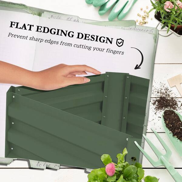 Flynama 24 in. x 24 in. x 11.75 in. Outdoor Steel Planter Box with