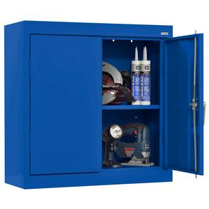 Steel 1-Shelf Wall Mounted Garage Cabinet in Blue (30 in. W x 30 in. H x 12 in. D)