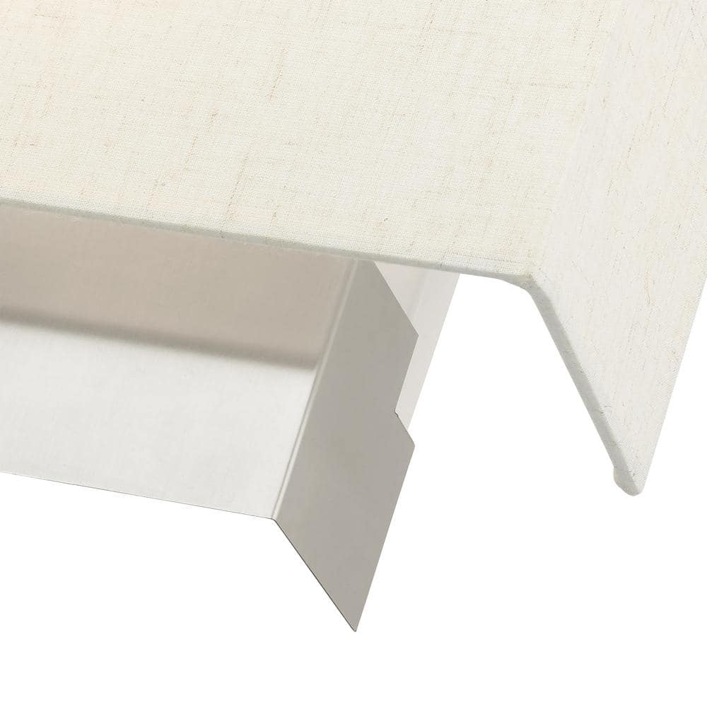 Meadow Brushed Nickel Modern 1-Light ADA Sconce with Oatmeal Shade