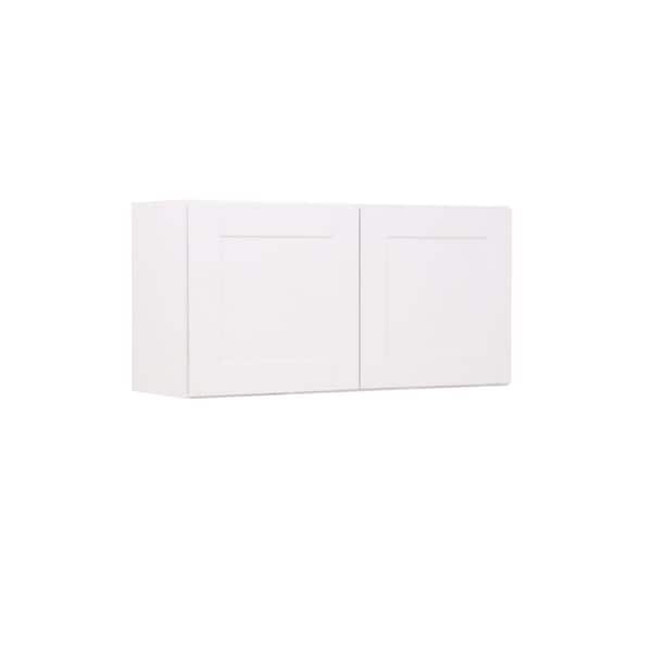 Shaker 36 in. W x 12 in. D x 18 in. H Assembled Wall Bridge Cabinet in Satin White