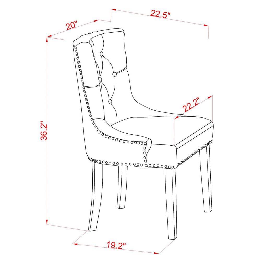 Beige Linen and Mahogany Wood Parsons Side Chair Set
